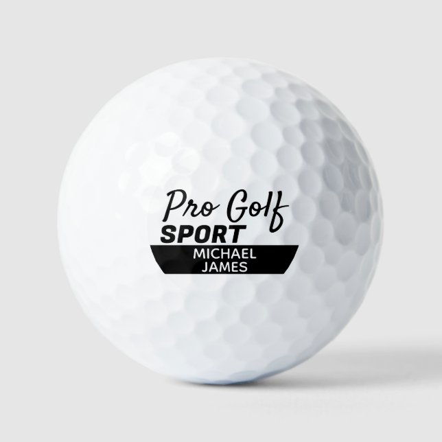 Simple & Modern, Pro Golf Sport, Personalized Golf Balls (Front)