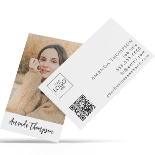 Simple Modern Profession Business Photo QR Code Card