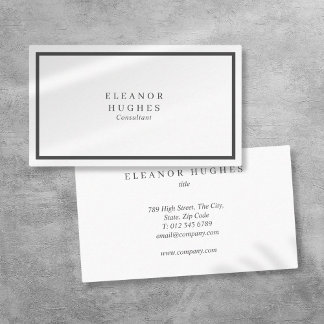 Simple Modern Professional Black And White Business Card