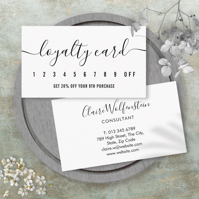 Simple Modern Professional Black And White Loyalty Card (Simple Modern Professional Black And White Loyalty Card)