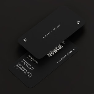 Simple Modern Professional Black Business Card