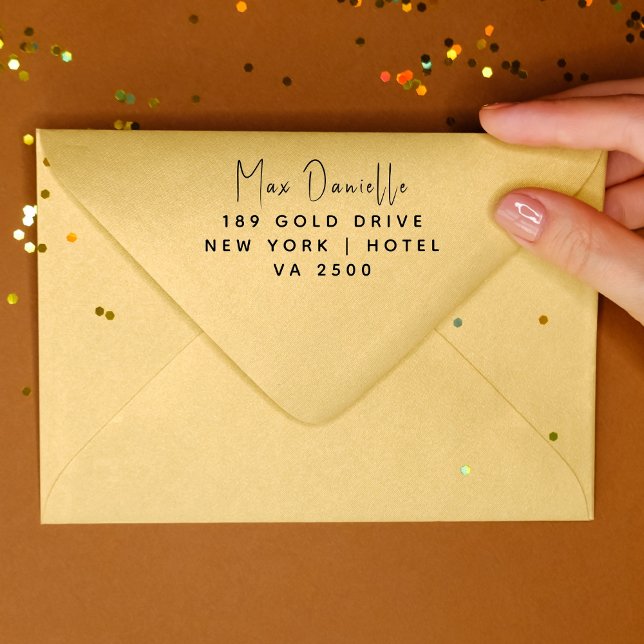 Simple Modern Professional Business Return Address Rubber Stamp (Creator Uploaded)