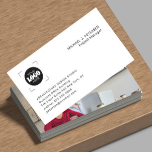 Simple modern professional company logo photo business card