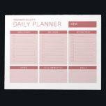 Simple Modern Professional Daily Planner Notepad<br><div class="desc">Write your daily tasks,  schedules and appointment with this cool and simple daily planner in pretty pink colour scheme. Perfect as a gift for a friend,  colleague,  co-employee or classmate.</div>