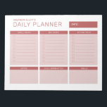 Simple Modern Professional Daily Planner Notepad<br><div class="desc">Write your daily tasks,  schedules and appointment with this cool and simple daily planner in pretty pink colour scheme. Perfect as a gift for a friend,  colleague,  co-employee or classmate.</div>