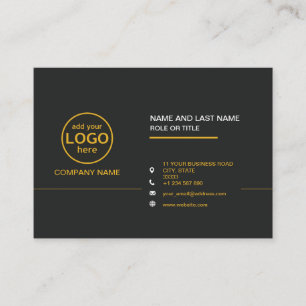 Simple Modern Professional Dark Colour add Logo Bu Business Card