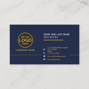 Simple Modern Professional Dark Colour add Logo Bu Business Card