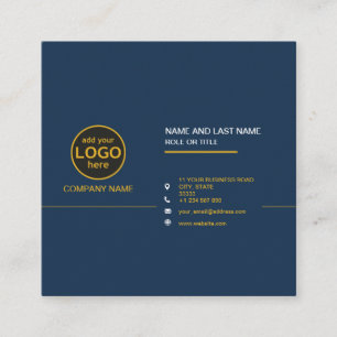 Simple Modern Professional Dark Colour add Logo Square Business Card