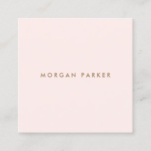 Simple Modern Professional Light Pink Square Business Card