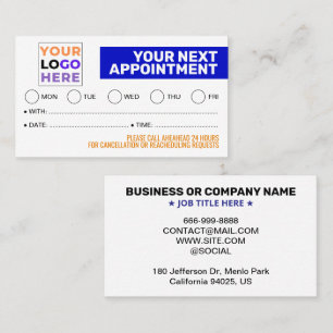 Simple Modern Professional Logo Appointment Cards