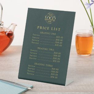 Simple Modern Professional Logo Menu Price List Pedestal Sign
