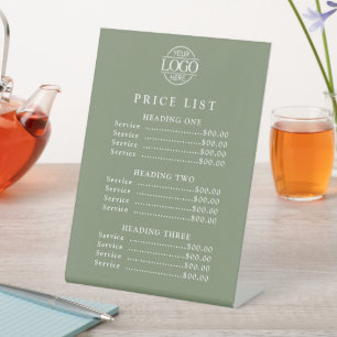 Simple Modern Professional Logo Menu Price List Pedestal Sign