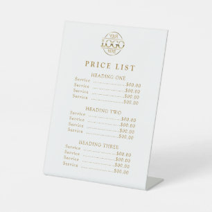 Simple Modern Professional Logo Menu Price List Pedestal Sign