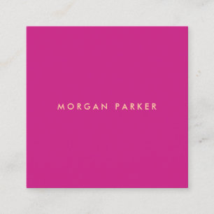 Simple Modern Professional Magenta Pink Square Business Card