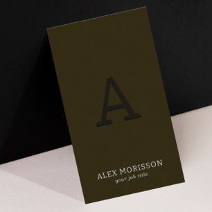 Simple Modern Professional Minimalist Dark Tan  Business Card