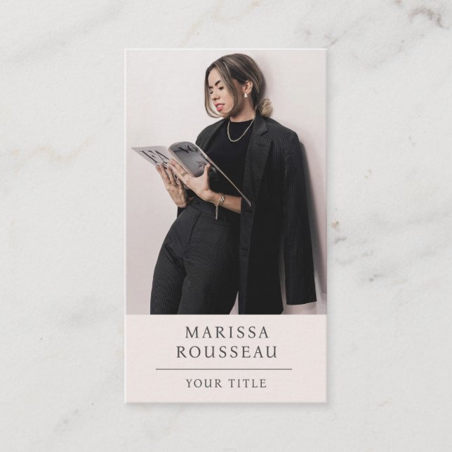 Simple Modern Professional Photo Business Card (Front)