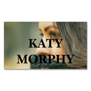 simple modern professional photo calligraphy squar magnetic business card