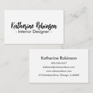 Simple Modern Professional Pure White Business Card
