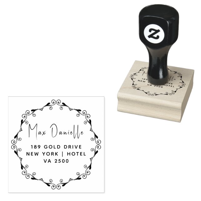 Simple Modern Professional  Return Address Rubber Stamp (Stamped)
