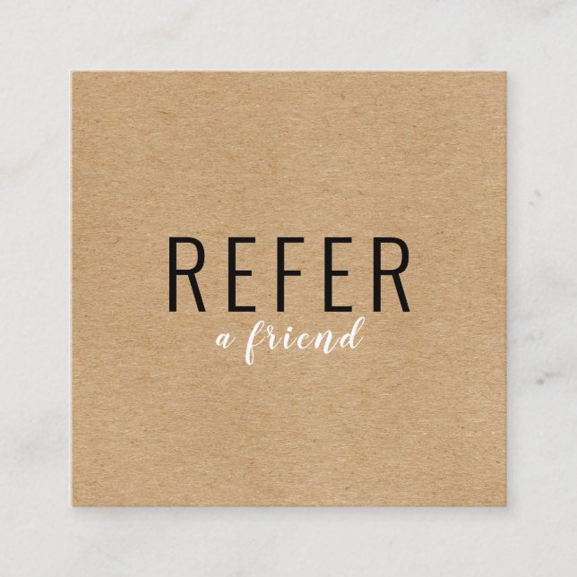 Simple Modern Professional Rustic Kraft Referral Card (Front)