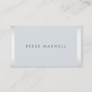 Simple Modern Professional Silver Border Grey 2 Business Card