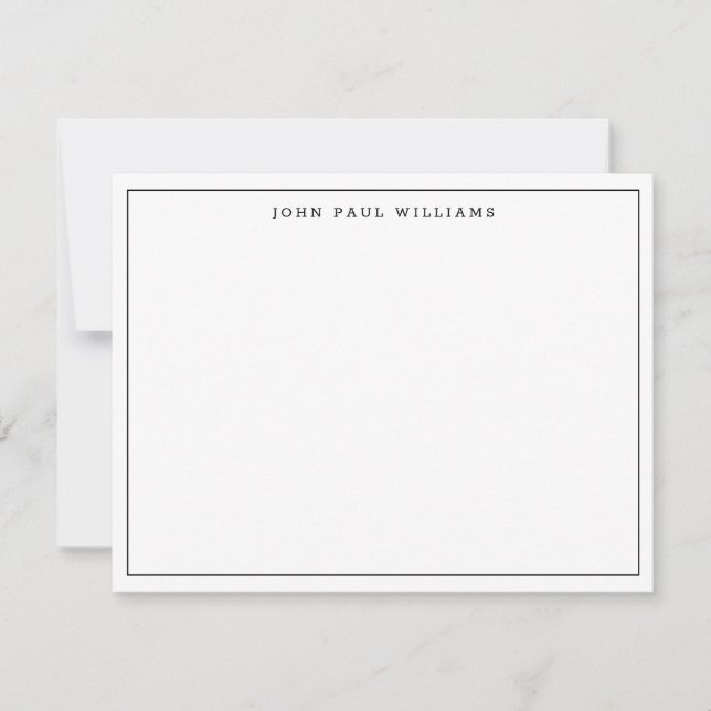 Simple Modern Professional Thin Black Border Card (Front)