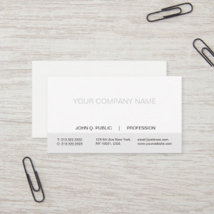 Simple Modern Professional White and Grey Matte Business Card