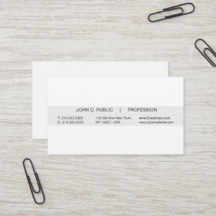 Simple Modern Professional White and Grey Matte Business Card