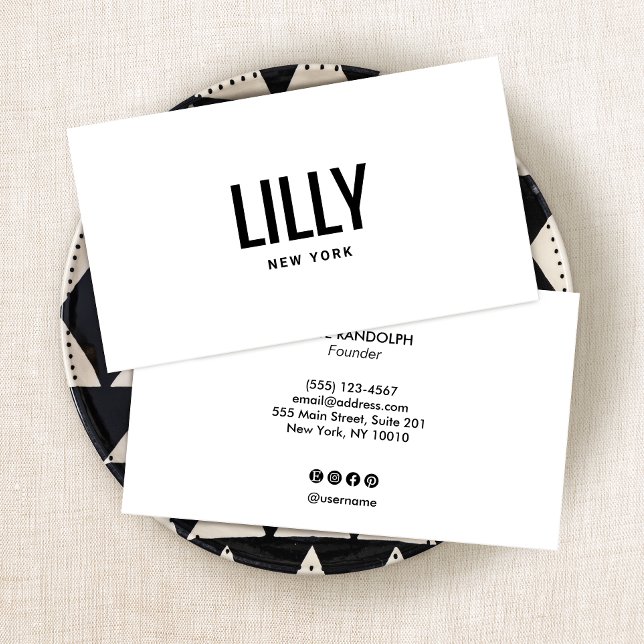 Simple Modern Professional White Business Card (Creator Uploaded)