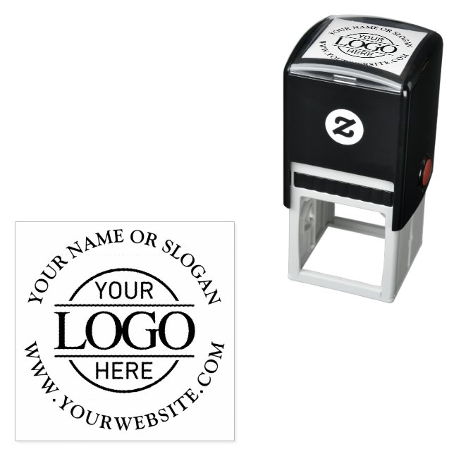 Simple Modern Promotional Company Business Logo Self-inking Stamp (In Situ)