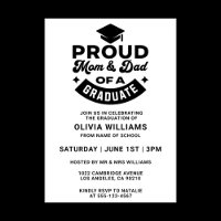 Simple Modern Proud Mum And Dad Graduation Party
