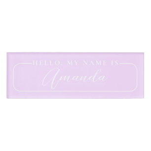 Simple Modern purple elegant Wedding Blank  Name Tag