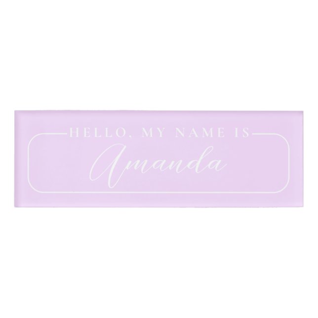 Simple Modern purple elegant Wedding Blank  Name Tag (Front)