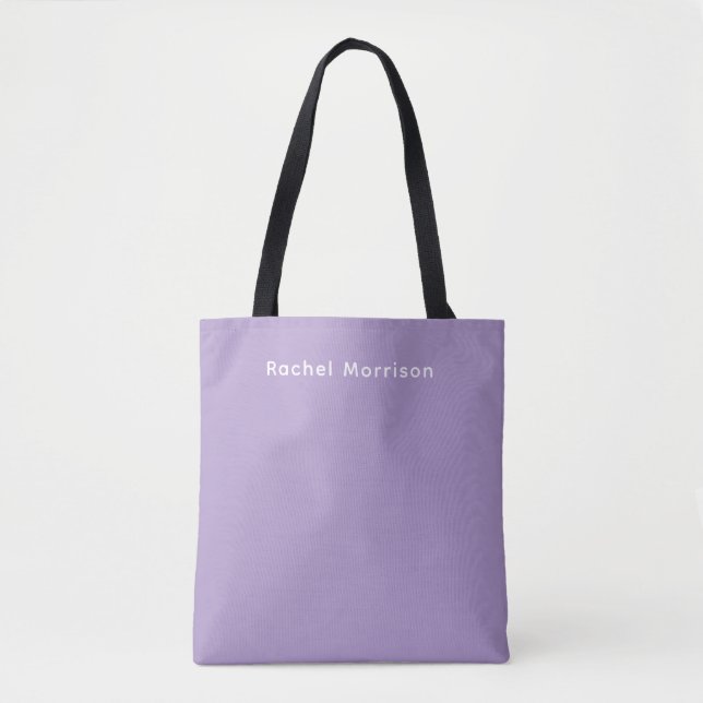 Simple Modern Purple Personalised  Tote Bag (Front)