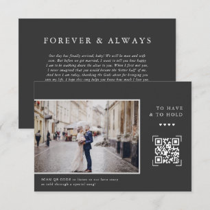 Simple Modern QR Code   Letter to Groom Photo Thank You Card