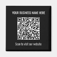Simple Modern QR Code Square Black Magnet