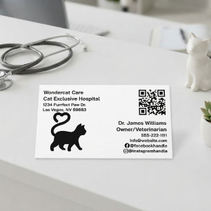 Simple , Modern , QR Code Veterinary Hospital Business Card