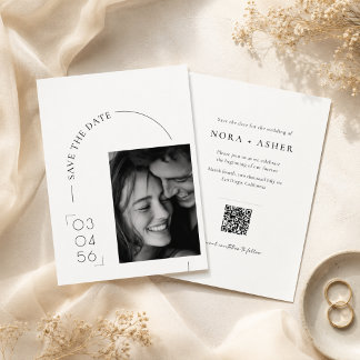 Simple Modern QR Code Wedding Budget Save the Date