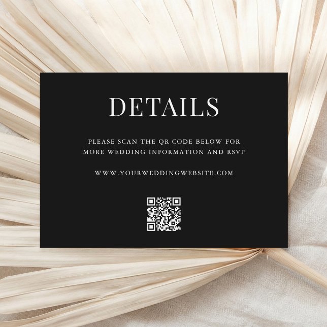 Simple Modern QR Code Wedding Details Enclosure Card (Creator Uploaded)