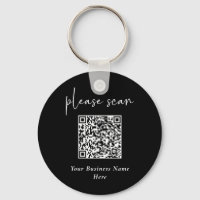 Simple Modern QR Code with Business Name | Black