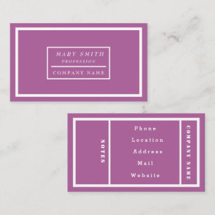 Simple Modern Radiant Orchid Business Card