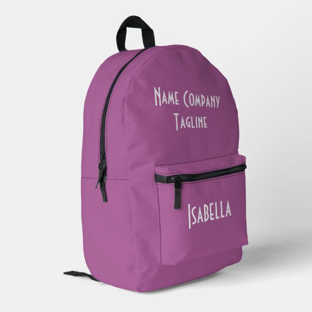 Simple Modern Radiant Orchid Printed Backpack (Back Corner Left)