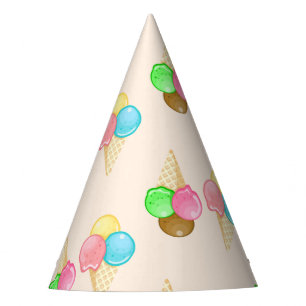 Simple Modern Rainbow ice cream birthday party Hat