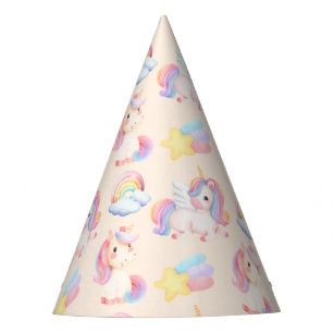 Simple Modern Rainbow unicorn birthday party Hat