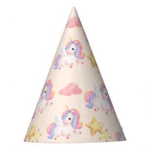 Simple Modern Rainbow unicorn birthday party Party Hat
