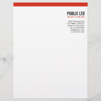 Simple Modern Red Business Customized Letterhead