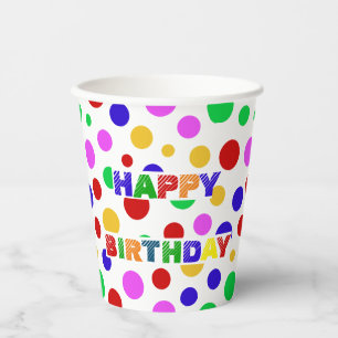 Simple Modern red green Polka dot birthday party Paper Cups