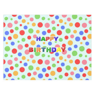Simple Modern red green Polka dot birthday party Tablecloth