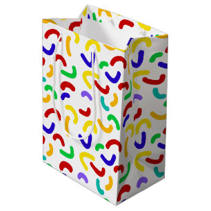 Simple Modern red green Sprinkle birthday party Medium Gift Bag