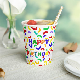 Simple Modern red green Sprinkle  birthday party Paper Cups
